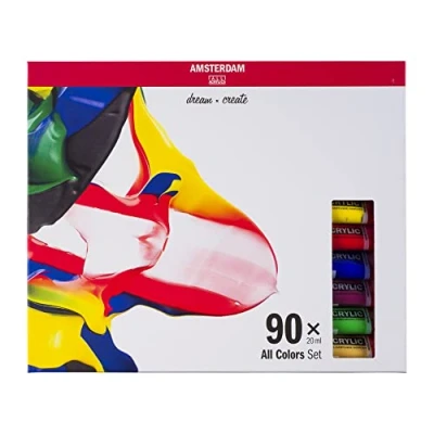 Immagine di Amsterdam Standard Series Set di Pittura Acrilica Completo Prova (90 x 20 ml) Tutti i Colori