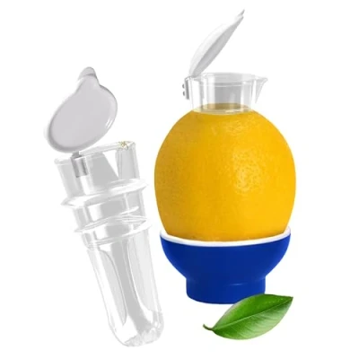 Immagine di spremiagrumi Patent Safti I L&#039;originale beccuccio per limoni, arance, ecc. Più facile di qualsiasi o (blu)