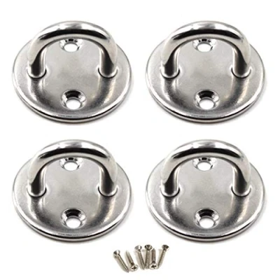 Immagine di M8 gancio da soffitto con a parete in acciaio inox 304, resistente per appendere (confezione 4, viti incluse)