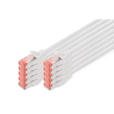 Immagine di DIGITUS Cavo LAN Cat 6 2m 10 pezzi di rete RJ45 S/FTP schermato Compatibile con 6A e 7 Grigio