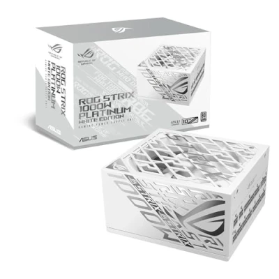Immagine di ASUS ROG Strix 1000P White Gaming Netzteil, 80+ Platinum, Modular, 135 mm Lüfter (1000 W), Alimentatore PC, Bianco