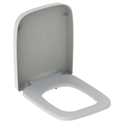Immagine di Keramag 572120000 Sedile copri WC Renova Nr. 1 Plan, con coperchio e cerniera in metallo, chiusura automatica, bianco