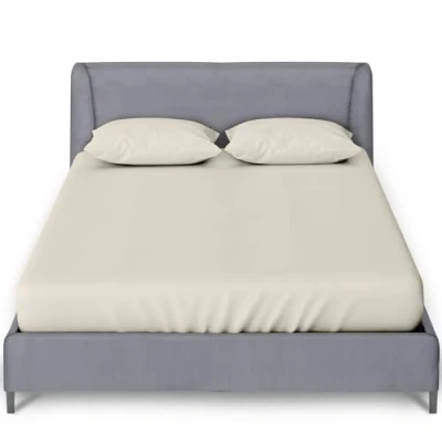 Immagine di GC GAVENO CAVAILIA lenzuolo con angoli per letto matrimoniale, tinta unita, da 25 cm, elasticizzati in policotone, 135 x 190 crema