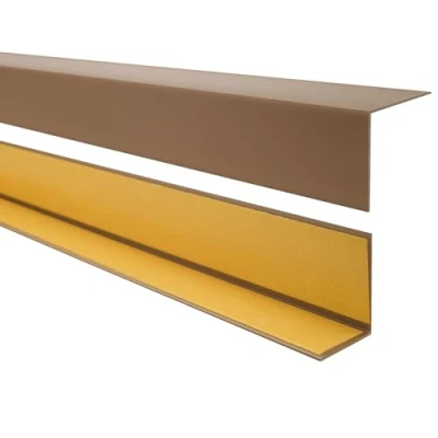 Immagine di Quest Paraspigoli con profilo angolare in PVC, autoadesivo, listello angolare, da 200 cm e 35 x 18 mm, marrone