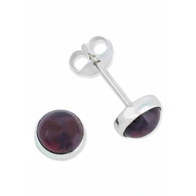 Immagine di Orecchini a perno argento 925 con pietre preziose granato pietra rossa in sterling da donna vero (MOS 038 02)
