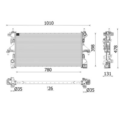 Immagine di Radiatore, Raffreddamento motore MAHLE ORIGINAL CR 2631 000P