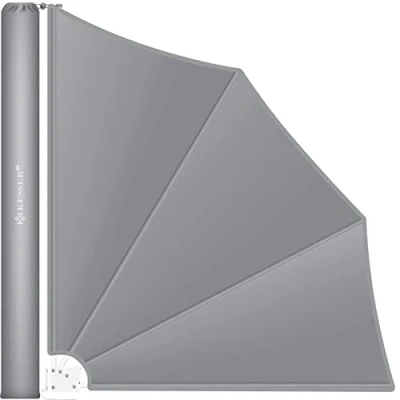 Immagine di KESSER® Frangivista per balcone, pieghevole, con supporto a parete, 140 x cm, protezione da vento e sguardi indiscreti, tenda laterale, resistente alle intemperie