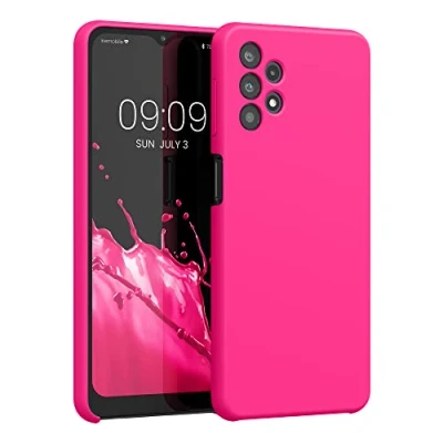 Immagine di kwmobile Cover per Samsung Galaxy A32 5G Custodia Back Case Smartphone in Silicone TPU Protezione Gommata rosa shocking
