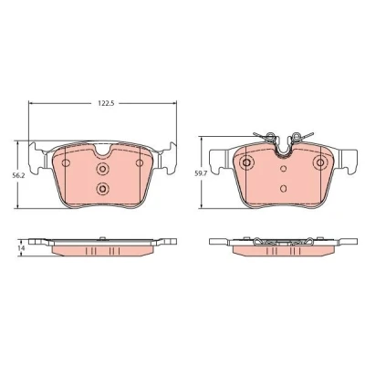 Immagine di TRW GDB2351 Kit pastiglie freno Predisposto per contatto segnalazione usura