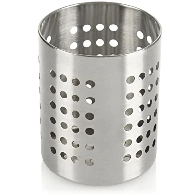 Immagine di COM FOUR® cestello scolaposate portautensili da cucina portaposate porta posate in acciaio scola (color argento)