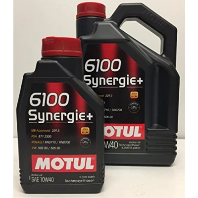 Immagine di Olio motore MOTUL 6100 Synergie+ 10W 40, 5 L (1 x 4 lt + 1 lt)