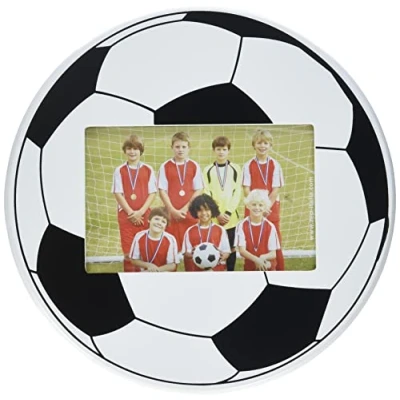Immagine di Zep Cornice portafoto in Legno, Design a Forma di Pallone da Calcio, 10 x 15 cm, Nero/Bianco