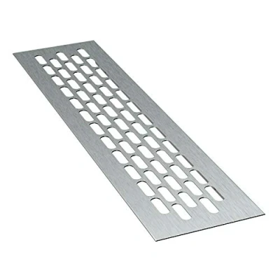 Immagine di sossai® Griglia di ventilazione in alluminio Alucratis (1 pezzo) Rettangolare dimensioni: 24,5 x 6 cm Colore: inox areazione
