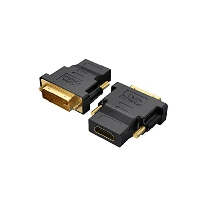 Immagine di CableCreation Adattatore da DVI a HDMI, Confezione 2 convertitori bidirezionali Maschio HDMI Femmina, Supporto 1080P, 3D per PS3, PS4, TV Box, Blu Ray, proiettore, HDTV