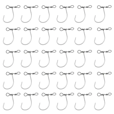 Immagine di EMSea 30 Pezzi Ami Da Pesca Drop Shot Con Rig E Girella In Linea Per Spigola Pesce Persico Gatto Trota Carpa Crucian