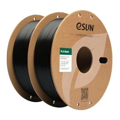 Immagine di eSUN filamento PLA 1,75 mm, di Basic per stampante 3D Precisione dimensionale +/ 0,03 1 kg bobina, 2 bobine stampa 3D, Nero