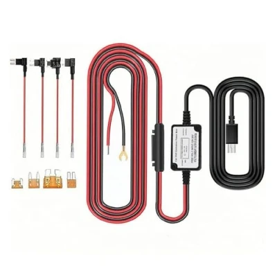 Immagine di Aofan Dash Cam Hardwire Kit Porta Micro USB con 4 tipi di fusibili ACU/ACN/ACZ/ACS per Cam, Navigatore GPS, rilevatore radar, DC12V 24V Ingresso a 5V Output