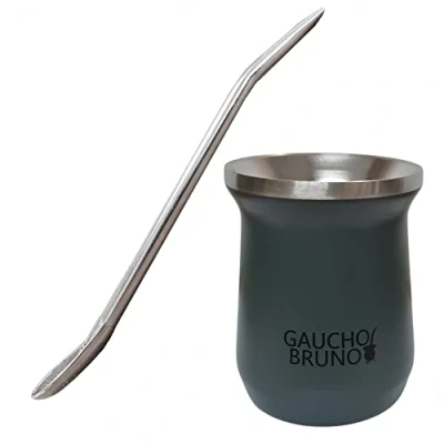 Immagine di Gaucho Bruno Fare clic per aprire la vista espansa Starter kit Yerba Mate con coppa in acciaio inossidabile termico e bombilla Mantiene temperatura della bevanda
