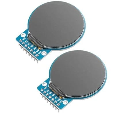 Immagine di 2 pezzi GC9A01 1,28 pollici schermo TFT circolare per Arduino RGB IPS HD 240 x risoluzione SPI interfaccia display LCD modulo dispositivi di visualizzazione, monitoraggio in tempo reale e