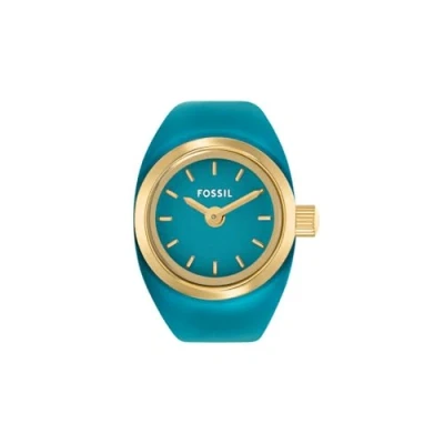 Immagine di FOSSIL Orologio Ring da donna, movimento al quarzo a due lancette con cinturino in acciaio inossidabile, Verde Acqua E Oro Tono, 15 mm