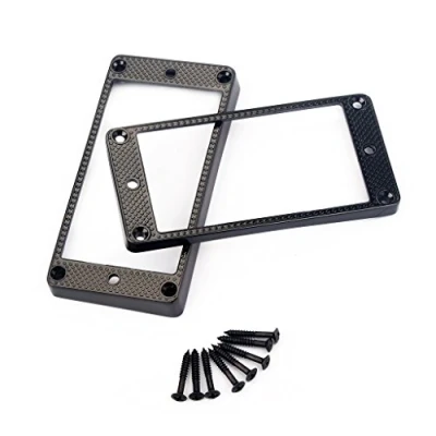 Immagine di Alnicov Set di 2 anelli per pickup humbucker con fondo curvo accessori chitarra Epiphone, nero