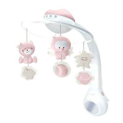 Immagine di Infantino Giostrina Musicale Proiettore 3 in 1 Convertibile, Luce Notturna e Neonato, Modalità Sveglia per Simulare la del Giorno, 6 Melodie &amp; 4 Suoni della Natura, Rosa Polveroso