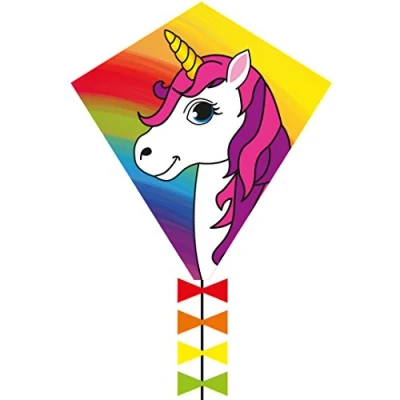 Immagine di HQ HIGH QUALITY DESIGN Ecoline: Kinderdrachen Eddy Unicorn 50 cm Aquilone per Bambini, Colore, 102101