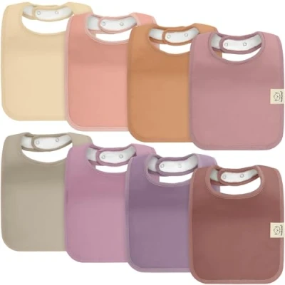 Immagine di KeaBabies Confezione Da 8 Bavaglini Biologici Per Ragazzo, Ragazza Sbavanti Neonato, Neonata, Ragazze, Ragazzi, Maschietti, In Cotone (Mauve)