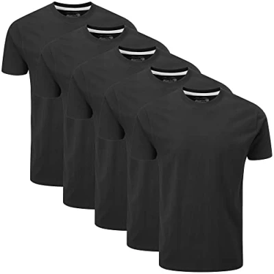 Immagine di Charles Wilson Confezione da 5 T Shirt Girocollo Semplice (X Large, Plain Black)