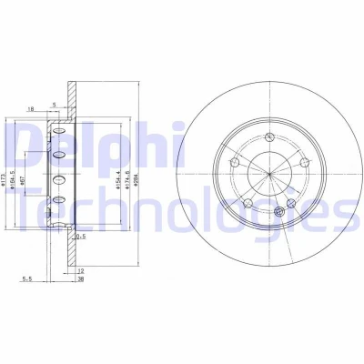 Immagine di DELPHI BG2769 Disco freno 284 12 5 pieno Oleato non trattato senza cuscinetto ruota, anello sensore ABS MERCEDES BENZ: Classe C Sedan