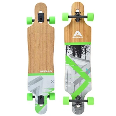 Immagine di Apollo Longboard Special Edition tavola Completa, con Cuscinetti a Sfera ABEC High Speed, Drop Through Freeride Skating Cruiser Boards