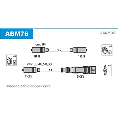 Immagine di JANMOR ABM76 Kit Cavi Accensione