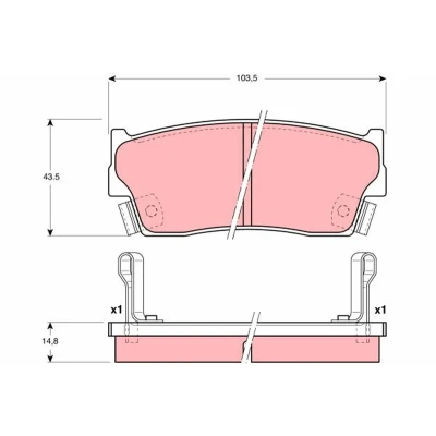 Immagine di TRW GDB3183 Kit pastiglie freno con segnalatore acustico usura SUZUKI: Vitara I SUV Cabrio