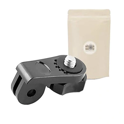 Immagine di AGD Adattatore per treppiede GoPro con vite ¼ di pollice in acciaio Fissaggio Go Pro Hero 7/6/5/4/3+/3/2/1 monopiede mini Adaptout marca francese