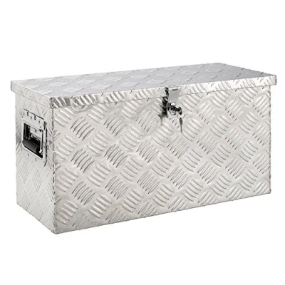 Immagine di Arebos Truck Box con serratura incluso guarnizione in gomma espansa Alubox cassetta degli attrezzi alluminio 40 L 60 x 25 30 cm Argento