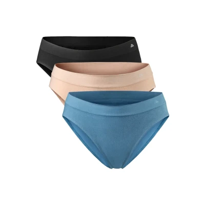 Immagine di DANISH ENDURANCE 3 Paia Slip Donna Senza Cuciture in Fibra di bambù, Mutande Bikini Elasticizzate, Multicolore (1 X Nero, 1 Beige Nude, Blu), Small/Small