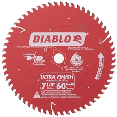 Immagine di Freud D0760A Diablo lama per sega circolare con finitura ultra fine, 18 x 60 denti, albero da 5/8&quot; e singola diamantata