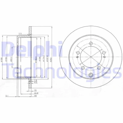 Immagine di DELPHI BG4037 Disco freno 262 10 5 pieno Oleato non trattato senza cuscinetto ruota, anello sensore ABS MITSUBISHI: Lancer 7 Limousine,