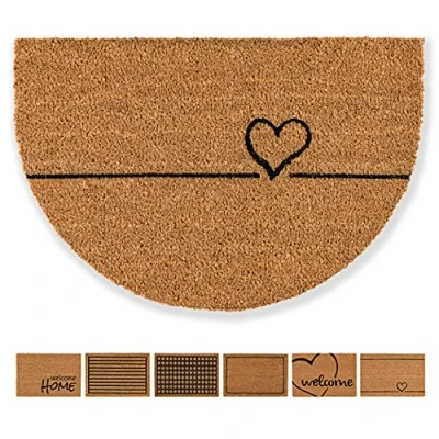 Immagine di zerbino in fibra di cocco a linee semicircolari clean run 40x60 cm per porte interne antibatterico materiale naturale