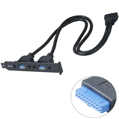 Immagine di Akasa AK CBUB17 40BK Cavo Adattatore Interno USB 3.0 con connettore 19 Pin e Doppio