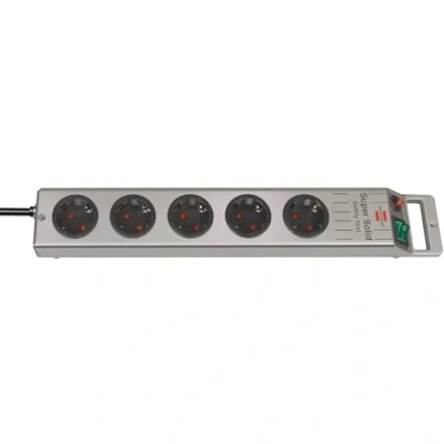 Immagine di Brennenstuhl 1153340115 Multipresa con interruttore 5 scomparti Argento Schuko 1 pz.