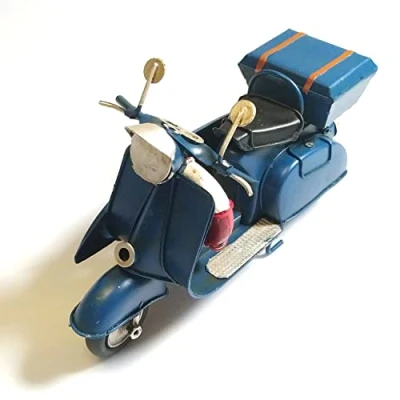 Immagine di DynaSun Modellino Moto Vespa d’Epoca Vintage in Metallo, da Collezione Stile Retro Antico Scala con Lunghezza 17 cm