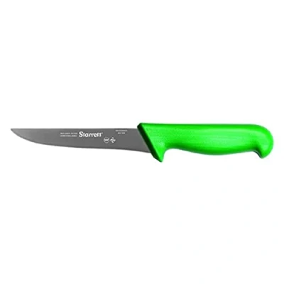 Immagine di Starrett Coltello da Disossamento Cucina in Acciaio Inox Dello Chef, Ampio Profilo Dritto, 6 Pollici (150 mm), Manico Verde (BKG103 6)