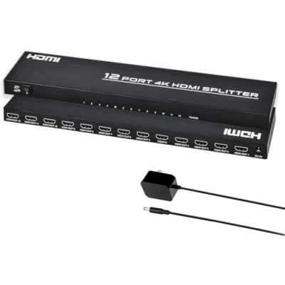 Immagine di TCNEWCL 4K Sdoppiatore HDMI 1 in 12 Out, 1x12 Splitter Distributore/Mirror Audio Video 4 Schermo con Adattatore AC, Supporto 3D, HDCP,per HDTV, Xbox, PS4, Lettore Blu Ray, Proiettore