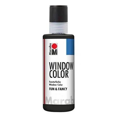 Immagine di Marabu 04060004873 Window Color fun &amp; fancy, colore nero morbido, 80 ml, a base d&#039;acqua, rimovibile su superfici lisce come vetro, specchi, piastrelle e pellicola