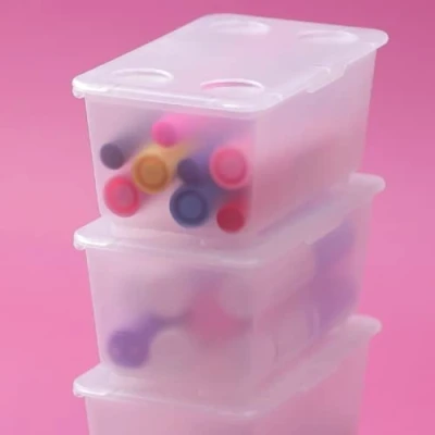Immagine di Ikea Set di 3 scatole con coperchio, 17 x 10 cm, colore: Trasparente