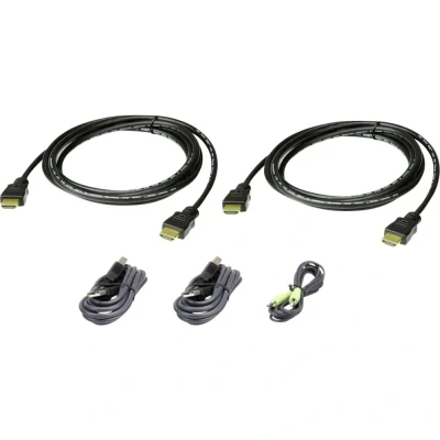 Immagine di ATEN KVM Cavo [1x Spina HDMI, A USB 2.0, jack da 3.5 mm 1x mm, Presa B 2.0] 1.80 m Nero
