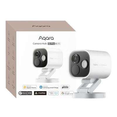 Immagine di Aqara 4MP Esterna Telecamera Hub G5 Pro WiFi, Visione Notturna a Colori, WiFi 2.4/5 GHz, HomeKit Secure Video, Thread Border Router,AI Rilevamento, Thread/Zigbee, Compatibile con Alexa, Google, Bianco