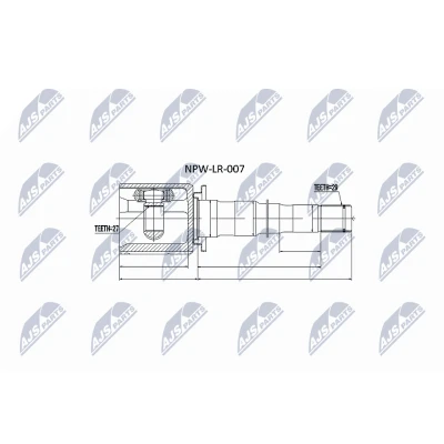 Immagine di NTY NPW LR 007 Kit Giunto Omocinetico Cambio manuale a 6 marce, manuale, Trasmissione automatica Assale anteriore Sx, lato ruota