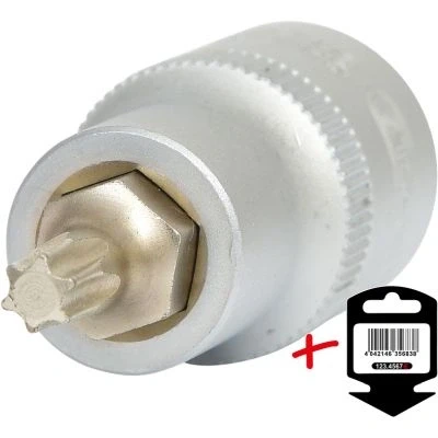 Immagine di KS TOOLS 911.1364 E Serie di bussole DIN 3120, ISO 1174, ISO1174 T30 Acciaio al cromo vanadio Torx zigrinato